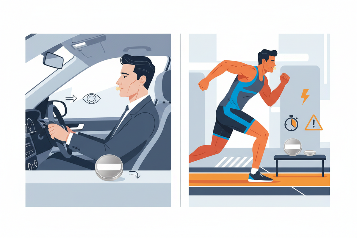 Energypouches beim Autofahren, das muss man beachten.